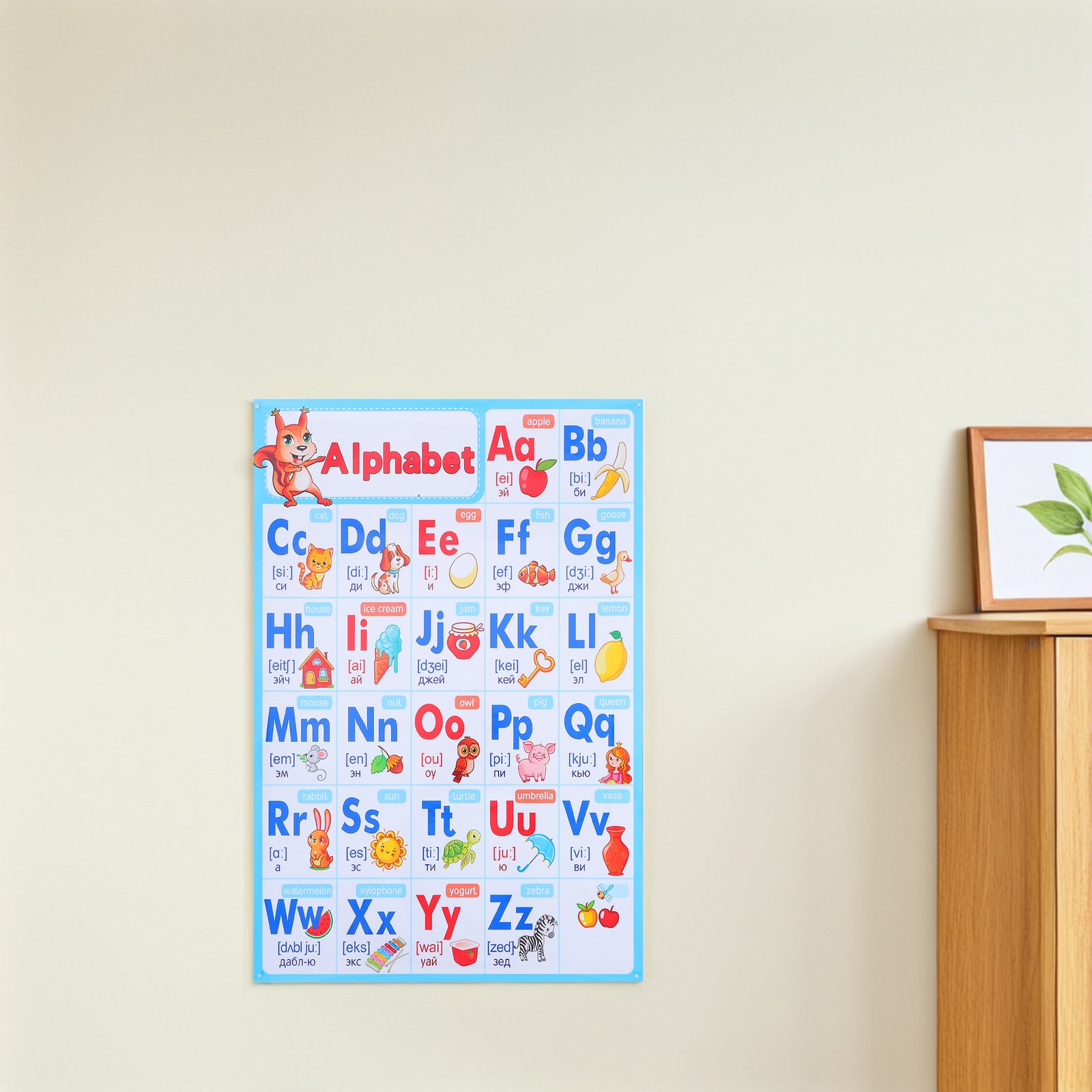 Kids Educational Poster - Pôster do Alfabeto ABC para Sala