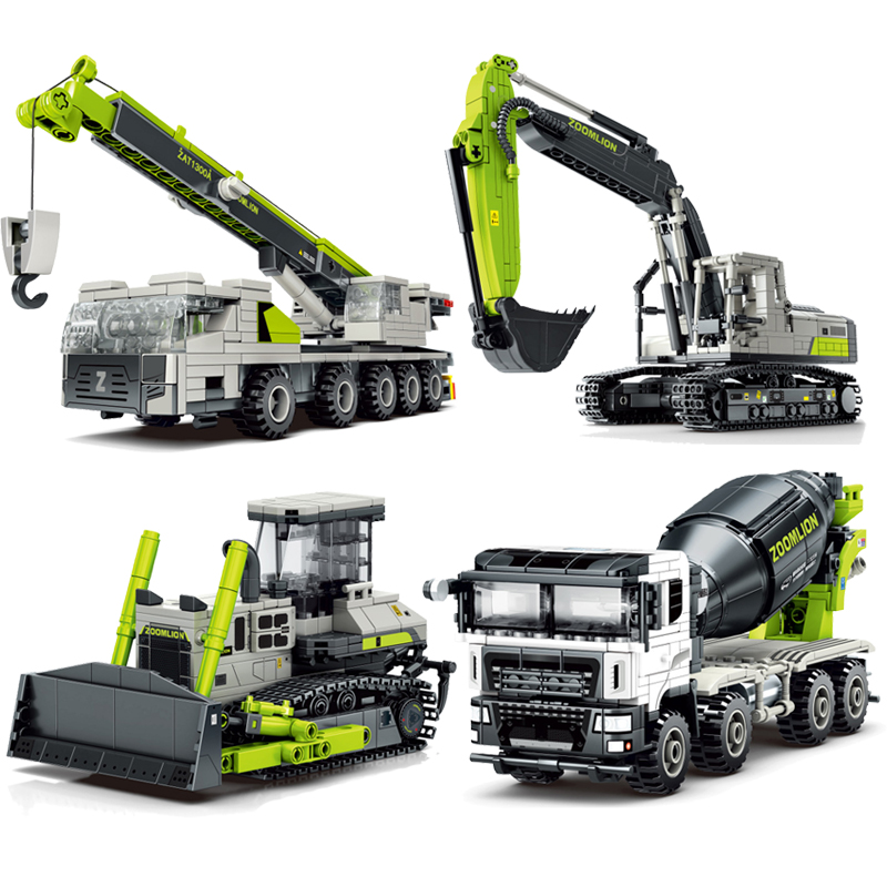Kids Education Sites - City Building Engineering Crane Excavator Modelo