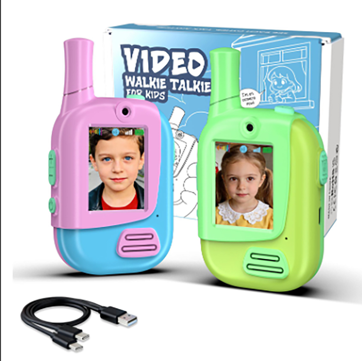 Kids Outdoor Education - Pacote com 2 Walkie Talkies Recarregáveis