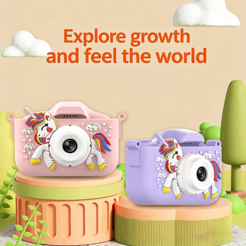 Kids Early Education Photos - Brinquedo câmera infantil recarregável com foto