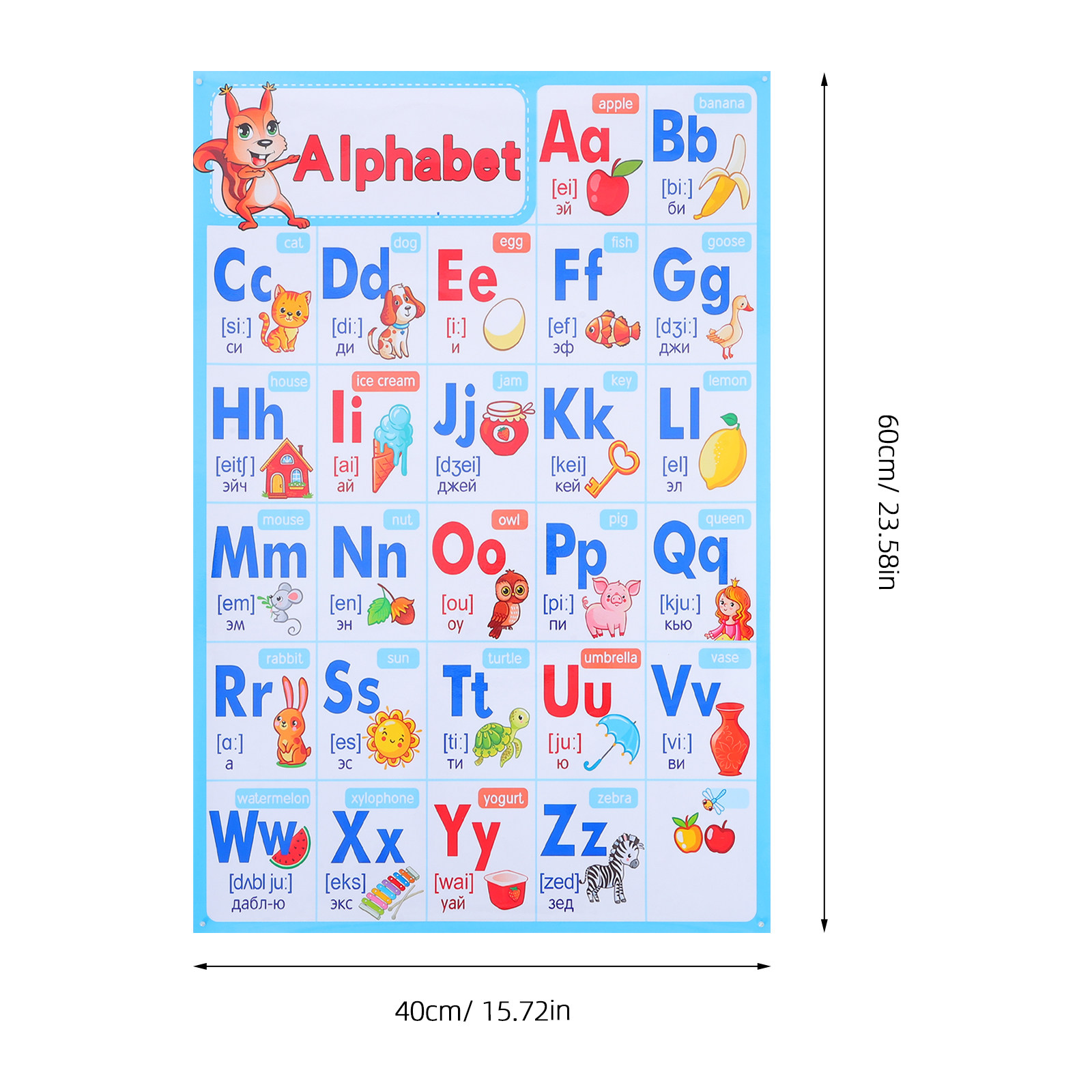 Pôster do Alfabeto ABC para Sa - Kids Educational Poster avaliação e preço
