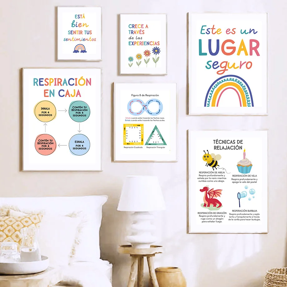 Educação espanhola lema arco-í - Kids Educational Poster avaliação e preço
