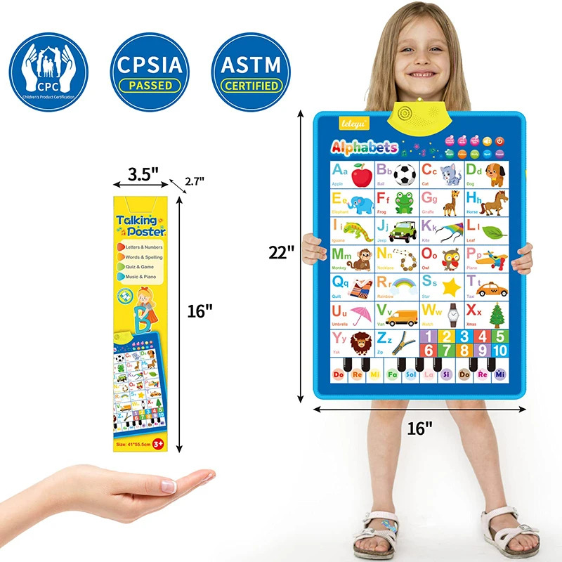 Gráfico eletrônico de parede d - Kids Educational Poster avaliação e preço